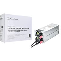 SilverStone Gemini 2000C Titanium 2000 watt voeding  Zilver, 2x 12V-2x6, 4x PCIe