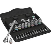 Wera 8100 SA 10 Zyklop Metalen ratelset, 1/4" gereedschapsset Zwart/groen, 28-delige, volledig metalen ratel met vierkantaandrijving