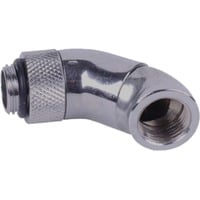 Alphacool HF angle adapter double 45° rotatable G1/4 AG to G1/4 IG verbinding Chroom