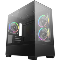 DeepCool CG380 3F midi tower behuizing Zwart | 2x USB-A | 1x USB-C | RGB | Window