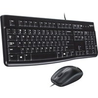 Logitech MK120 desktopset Zwart, EU lay-out (QWERTY), Rubberdome