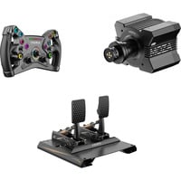 MOZA KS stuurwiel + R9 V3 stuurbasis + CRP2 Load Cell Pedals (Throttle + Brake) Bundel Zwart, Basis, stuur en pedalen