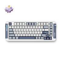 MCHOSE X75 Navy Blue Hyacinth Wireless Gasket Mount Mechanical RGB toetsenbord Wit, US lay-out (QWERTY), KTT Hyacinth, 75%, RGB, Hot swap, Double-Shot PBT, draadloos | Bluetooth | USB-C
