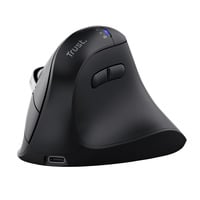 Trust Vyran Ergonomische Muis Verticaal Hyperscrollwiel  Zwart, 1000-4800 Dpi, 2.4GHz USB-A (USB-C), 2x Bluetooth