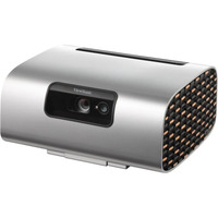 ViewSonic M10E Draagbare RGB Laser Slimme Projector met Harman Kardon Speaker Zwart/zilver, 2200 ANSI Lumen