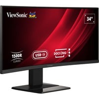 ViewSonic UWQHD Curved Docking Monitor met KVM-switch VG3419C 34" UltraWide Zwart (mat), 1x DisplayPort, 1x HDMI, 1x USB-C, 3x USB-A, 1x RJ-45, 120 Hz
