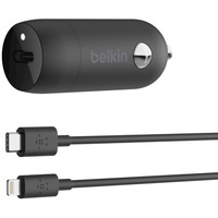 Belkin BOOSTCHARGE 20w USB-C PD + autolader + USB-C/ Lightning kabel oplader Zwart
