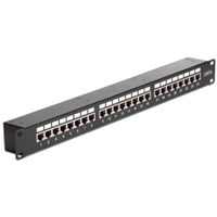 DeLOCK 19-inch patchpaneel met 24 poorten, Cat.6 Zwart, 1 HE