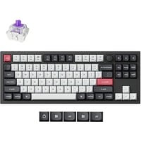 Keychron Q3 HE QMK-M1 RGB mechanisch toetsenbord Zwart, US lay-out (QWERTY), Gateron Double-Rail Magnetic Nebula, 80% (TKL), RGB leds, OSA double-shot PBT, hot swap, Knob, 2.4GHz | Bluetooth 5.1 | USB-C