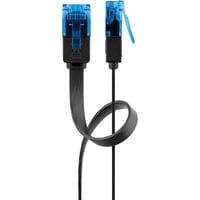 goobay CAT 6A Flat Patch Cable U/UTP, 5 meter kabel Zwart/blauw