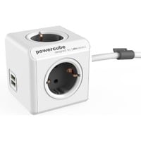 Allocacoc PowerCube | Extended USB | stekkerdoos stekkerdoos Wit/grijs