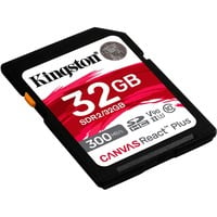 Kingston Canvas React Plus 32 GB SDHC geheugenkaart Zwart, Incl. adapter, UHS-II U3, Class 10, V90