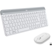 Logitech MK470 Slim Wireless Keyboard and Mouse Combo  desktopset Wit, US-International lay-out (QWERTY), Scissor switches, 100%, 1000 dpi