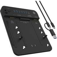 ICY BOX IB-2913MCL-C31 CloneStation dockingstation Zwart, M.2 NVMe en SATA naar M.2 NVMe dual bay