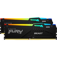 Kingston FURY 16 GB DDR5-6000 Kit werkgeheugen Zwart, KF560C30BBEAK2-16, Beast RGB, XMP, EXPO