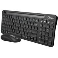 Qware Florence Draadloze Combo desktopset Zwart, EU lay-out (QWERTY), Scissor switches, 80% (TKL), 1200 DPI, 2,4 GHz USB | Bluetooth