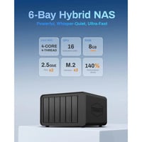 TerraMaster F6-424 nas Zwart, 2x 2.5GbE, HDMI, USB