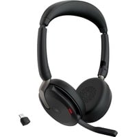 Jabra JBR Evolve2 65 Flex Link380c MS Duo WLC on-ear headset Zwart