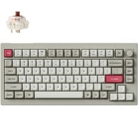 Keychron V1 Max-R3, toetsenbord Grijs, US lay-out, Gateron Jupiter Brown, RGB leds, 75%, Double-shot PBT, hot swap, 2.4 GHz | Bluetooth | USB-C, Knob