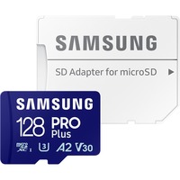 SAMSUNG PRO Plus 128 GB microSDXC (2023) geheugenkaart Blauw, UHS-I U3, Class 10, V30, A2