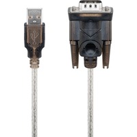 goobay USB-A naar 9-pin serieel (RS232) converterkabel Transparant, 1,5 meter