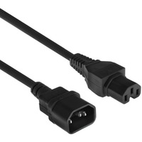 ACT Connectivity Netsnoer C14 - C15 zwart 2 m kabel Zwart