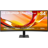 LG UltraWide 34U601B-B 34" curved monitor Zwart, HDMI, DisplayPort, AMD FreeSync, 120 Hz
