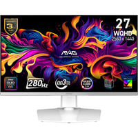 MSI MAG 272QPW QD-OLED X28 26.5" gaming monitor Wit, 1x DisplayPort, 2x HDMI, 1x USB-C, 280 Hz
