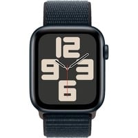 Apple Watch SE (2023) smartwatch Donkerblauw/donkerblauw, 44 mm, Geweven sportbandje, Aluminium