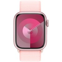 Apple Watch Series 9 smartwatch Roze/rosé, Aluminium, 41 mm, Geweven sportbandje