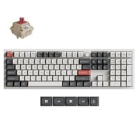 Keychron Q6 Ultra-P1 8K Wireless Custom Mechanical Keyboard, toetsenbord Wit, US lay-out, Keychron Silk POM Red, RGB, Hot swap, 8K, 2.4 GHz / Bluetooth 5.2 / USB-C
