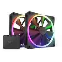 NZXT F140 RGB case fans Zwart, 2 stuks, 140 x 140 x 26 mm, PWM, Incl. controller