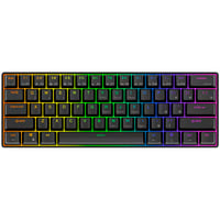 Royal Kludge RK61 draadloos mechanisch toetsenbord Zwart, US lay-out (QWERTY), 60%, Red switch, RGB, Hot swap, 2.4 GHz | USB-C | Bluetooth