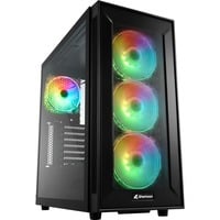 Sharkoon TG6M RGB midi tower behuizing Zwart | 4x USB-A | RGB | Window