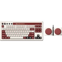 8BitDo Retro Mechanical Keyboard Fami Edition, gaming toetsenbord beige/rood, Britse lay-out, Kailh Box White, TKL, Bluetooth Low Energy, Wireless 2.4G, USB