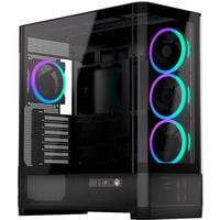 ENDORFY Aquarius 8000 Corona showcase behuizing Zwart | 2x USB-A | 1x USB-C | RGB | Tempered Glass