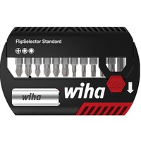 Wiha Bitset FlipSelector Standard 25 mm Zwart/rood, Phillips, Pozidriv, TORX® 13-delig 1/4" C6,3 met riemclip