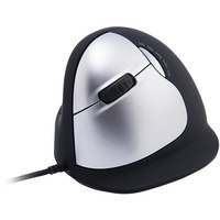 R-Go Tools HE Mouse, Linkshandig Zwart/zilver, 500 - 3500dpi, Large (Handlengte boven de 185mm)