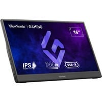 ViewSonic VX1654 draagbare gaming monitor 16" Zwart, 1x Micro HDMI, 2x USB-C, 144 Hz