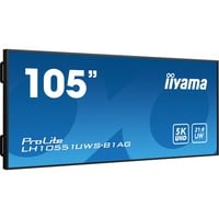 iiyama ProLite LH10551UWS-B1AG 105" Ultra Wide Public Display Zwart, HDMI, DisplayPort, USB-C, Audio, RJ-45 (LAN)