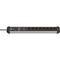 Brennenstuhl Premium-Protect-Line stekkerdoos 8-voudig met overspanningsbeveiliging stekkerdoos Zwart/aluminium