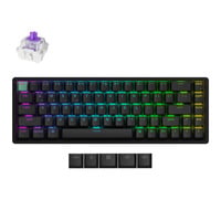 Keychron K6 HE-J1 RGB mechanisch toetsenbord Zwart, US lay-out (QWERTY), Gateron Double-Rail Magnetic Nebula, 65%, RGB leds, Cherry Double-shot PBT, hot swap, USB-C | 2.4 GHz | Bluetooth 5.1