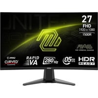 MSI MAG 276CXF 27" curved gaming monitor Zwart, 280 Hz, 1x DisplayPort, 2x HDMI, Adaptive-Sync