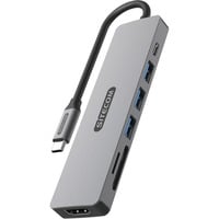 Sitecom 7-in-1 USB-C Power Delivery Multiport Adapter dockingstation Grijs