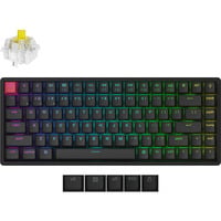 Keychron K2 QMK-J4 RGB mechanisch toetsenbord Zwart, US lay-out (QWERTY), Keychron Super Banana, 75%, RGB leds, Cherry double-shot PBT, hot swap, Bluetooth 5.2 | USB-C