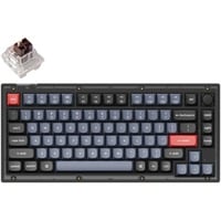Keychron V1-C3, gaming toetsenbord Zwart, US lay-out, Keychron K Pro Brown, RGB leds, 75%, Double-shot PBT, hot swap, Knob