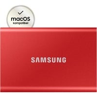 SAMSUNG Portable T7, 1 TB externe SSD Rood, MU-PC1T0R/WW, USB 3.2 Gen.2 (10 Gbps)