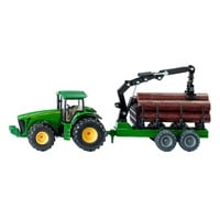 SIKU Tractor met boomstam aanhangwagen Modelvoertuig 