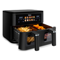 Tristar FR-9075 Airfryer met dubbele mand heteluchtfriteuse Zwart, 2x 4.5 liter