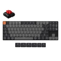 Keychron K1 QMK-A1 mechanisch toetsenbord Zwart, US lay-out (QWERTY), Keychron Milk POM Red, 80% (TKL), witte leds, ABS Keycap, USB-C | Bluetooth 5.2